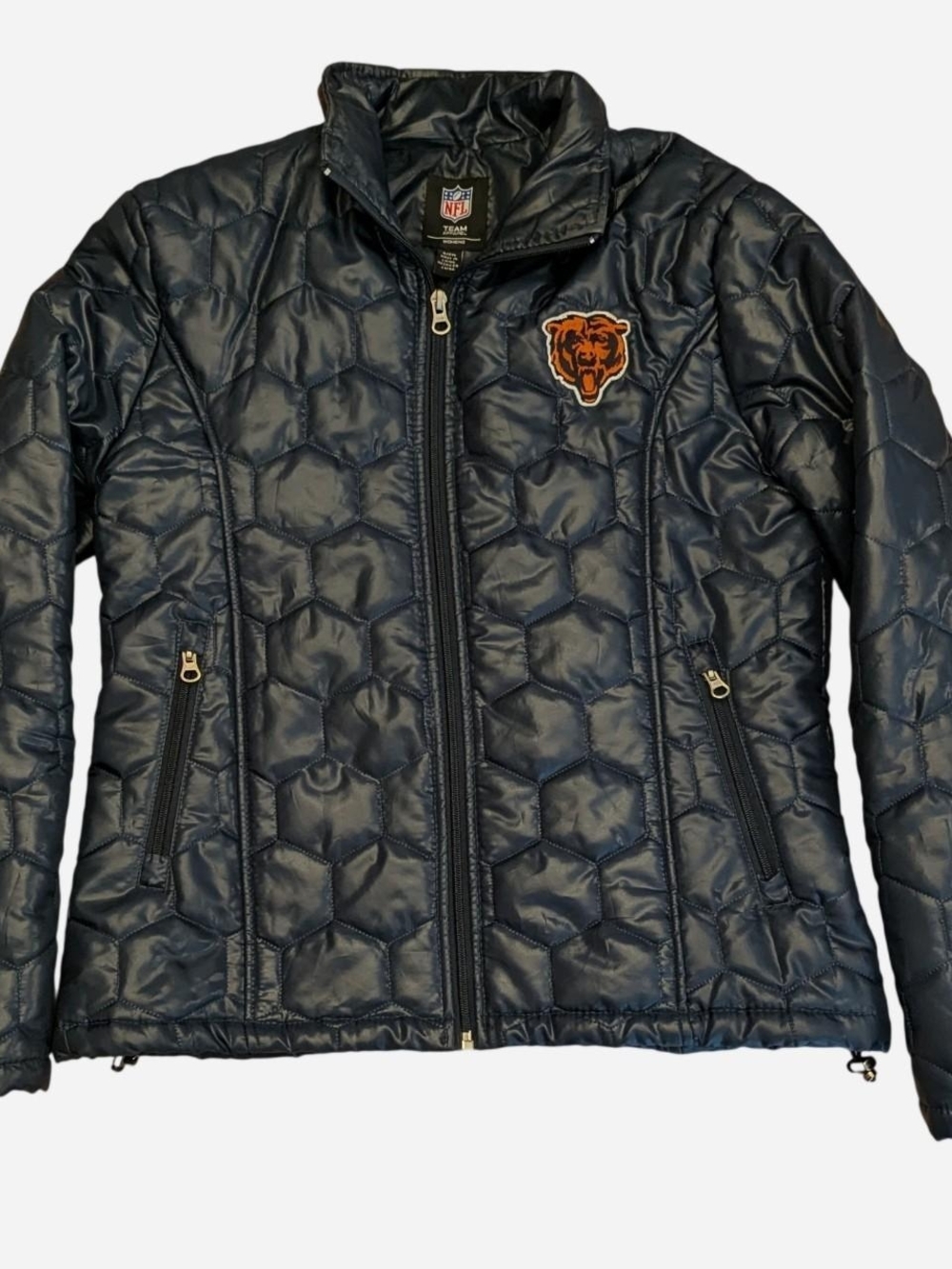 NFL Women's Chicago Bears Navy Quilted Jacket